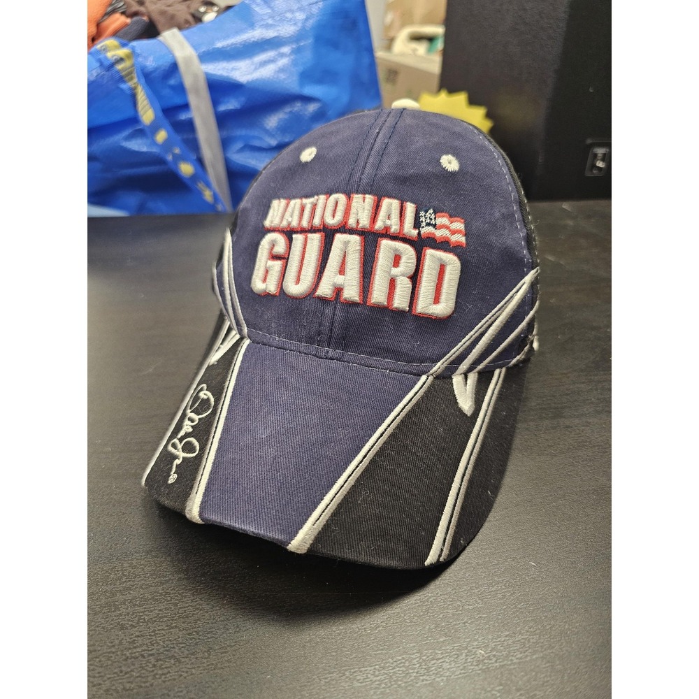 Dale Earnhardt Jr National Guard Hat Cap Strap Back Mens One Size Blue NASCAR 88